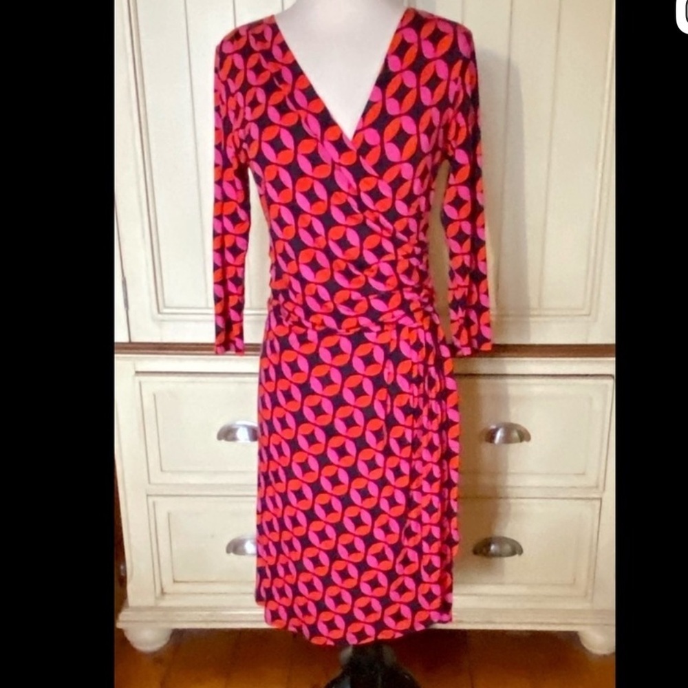 Hatley Vibrant Pink and Red Long Sleeve Dress - Picture 3 of 4